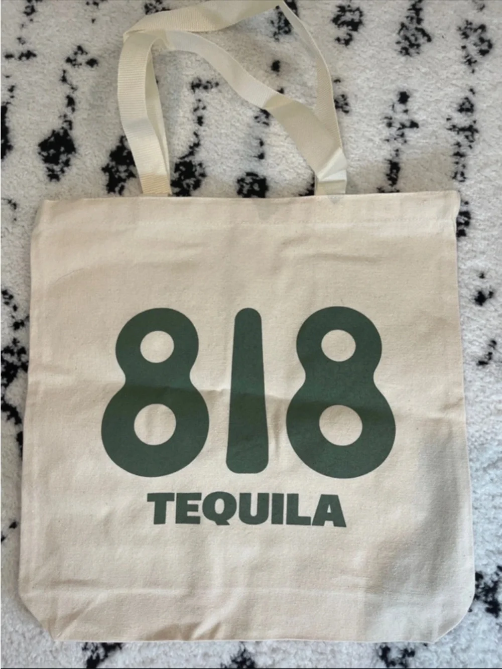 Canvas Tote Bag with Green 818 Tequila Print